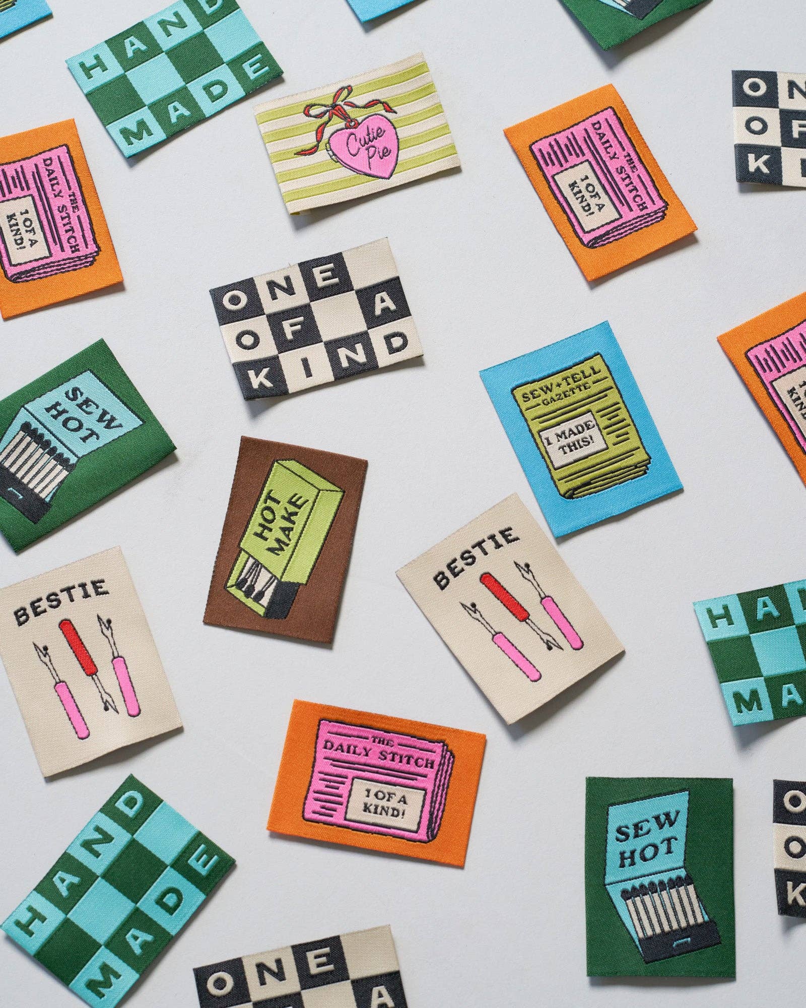 One of a Kind Checkerboard Large Garment Labels: Set of 6