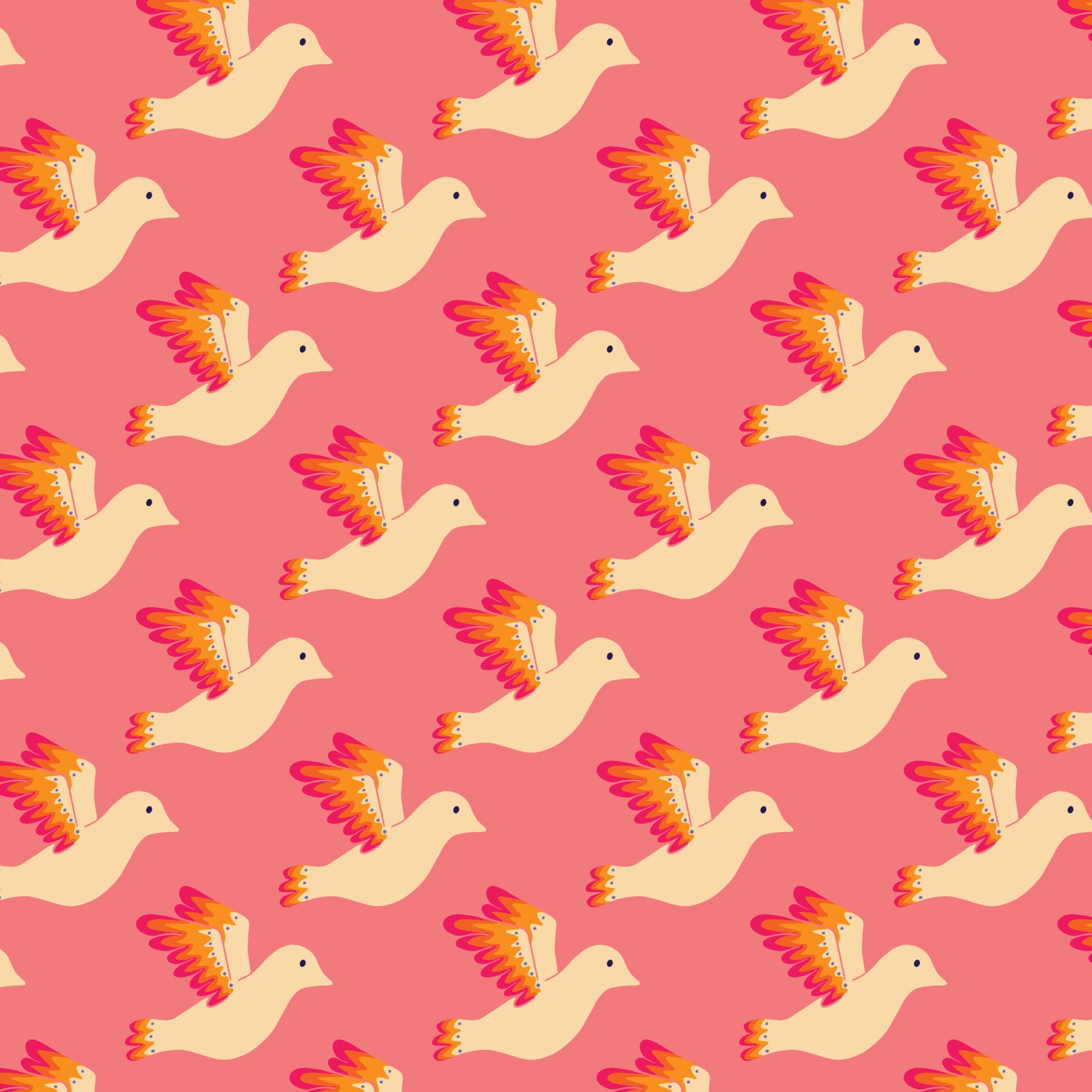 Blooming Garden - Birdies - Pink
