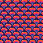 Blooming Garden - Fan Flowers - Navy
