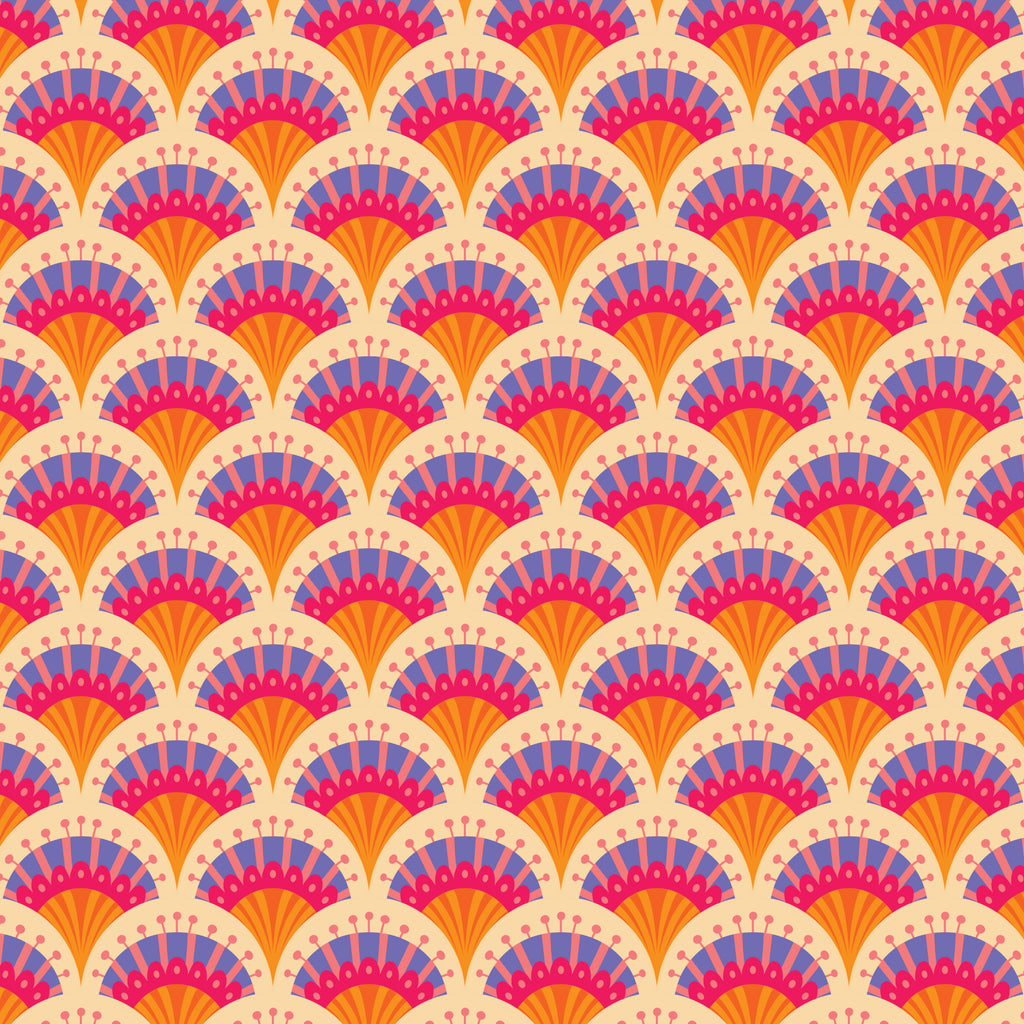 Blooming Garden - Fan Flowers - Pale Orange