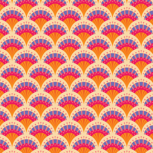 Blooming Garden - Fan Flowers - Pale Orange