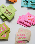 2026 Large Garment Labels: Multi Set of 6