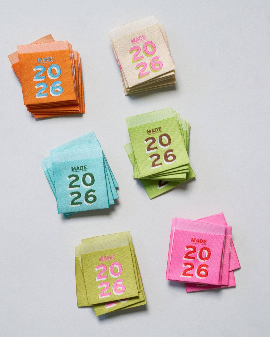 2026 Square Garment Labels: Multi Set of 6