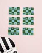 Handmade Checkerboard Large Garment Labels: Set of 6