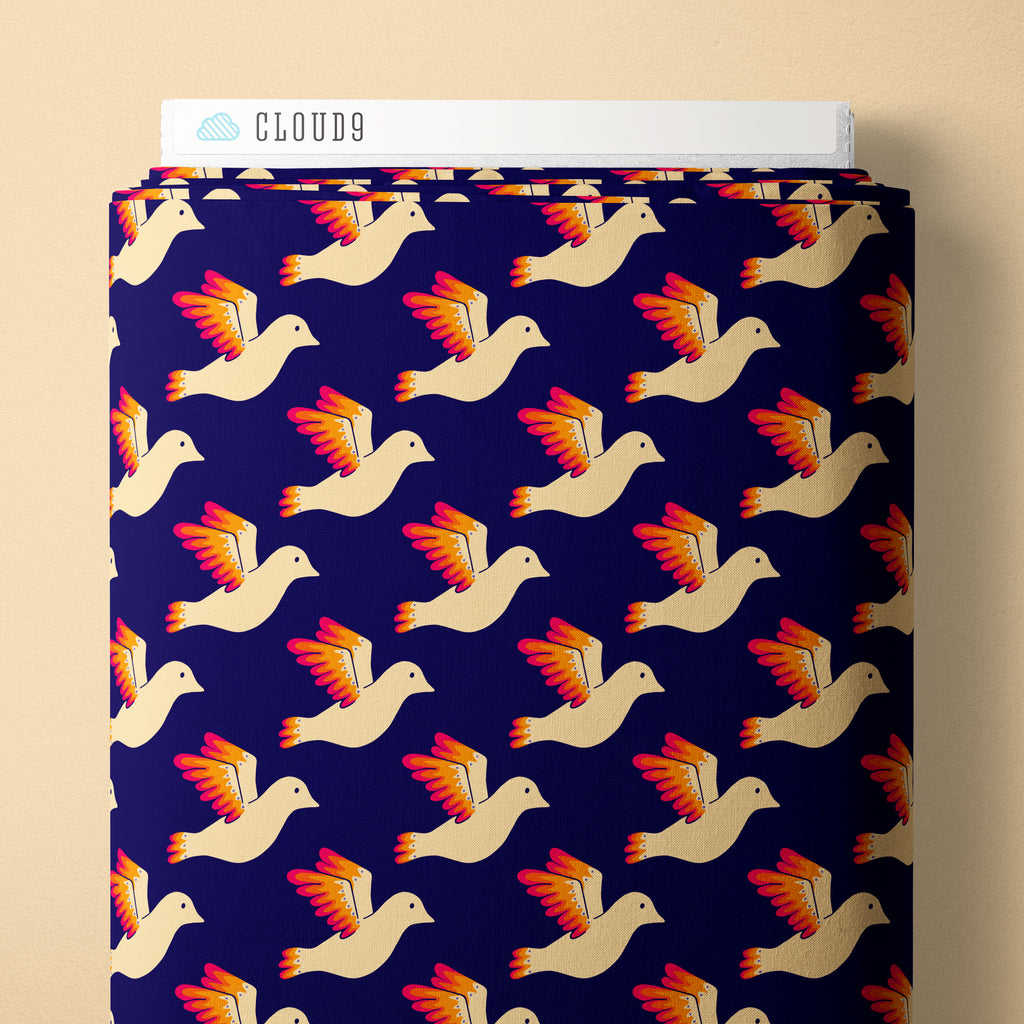 Blooming Garden - Birdies - Navy