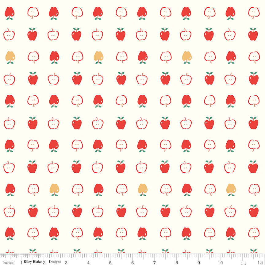 Cotton Nook - Apples Vintage White