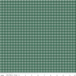 1/8" Small Gingham Christmas Green