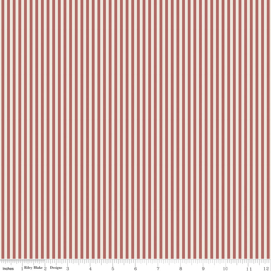 1/8" Stripe on Ivory Canyon Rose