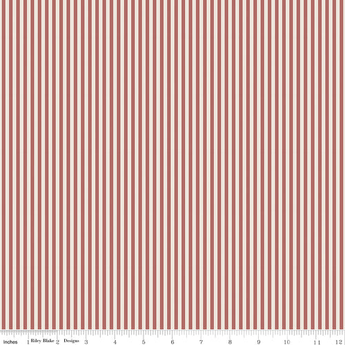 1/8" Stripe on Ivory Canyon Rose