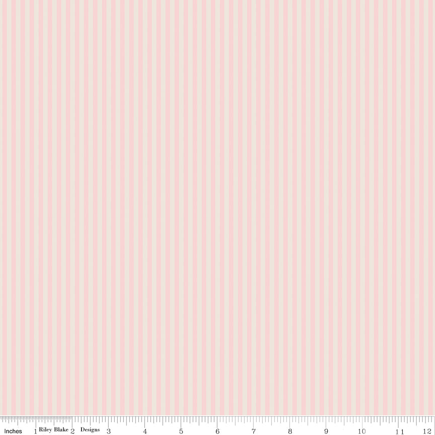 1/8" Stripe on Ivory Pink Dogwood