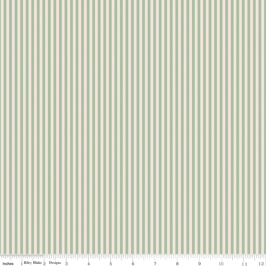 1/8" Stripe on Ivory Sage