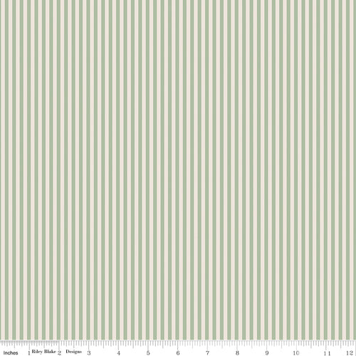 1/8" Stripe on Ivory Sage
