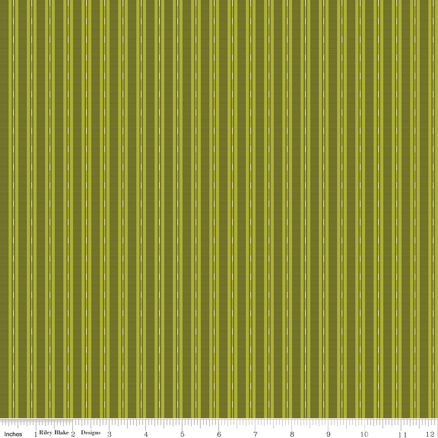 Stitcher's Flannel Ticking Green
