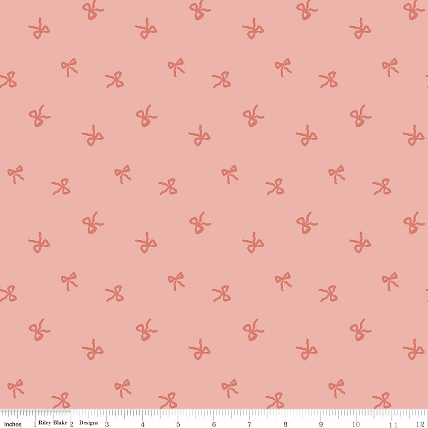 Flannel Sweet Cotton Tales Bows Pink