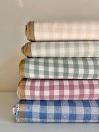 Gingham Dobby Hearts - Alice Blue