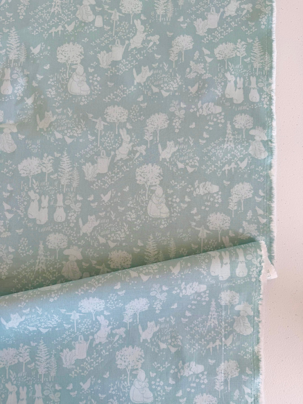Peter Rabbit and Benjamin Bunny Tonal Garden Blue