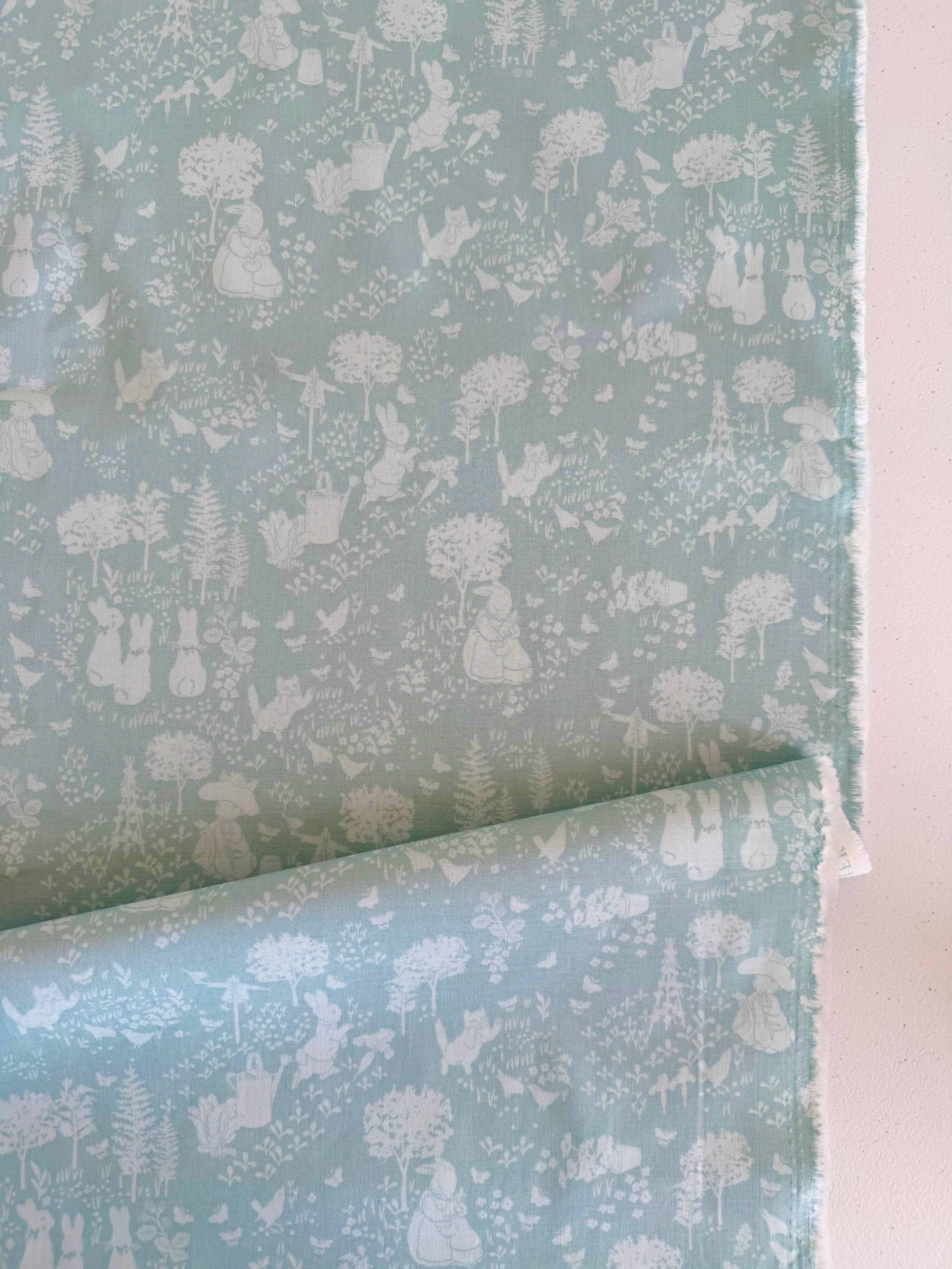 Peter Rabbit and Benjamin Bunny Tonal Garden Blue