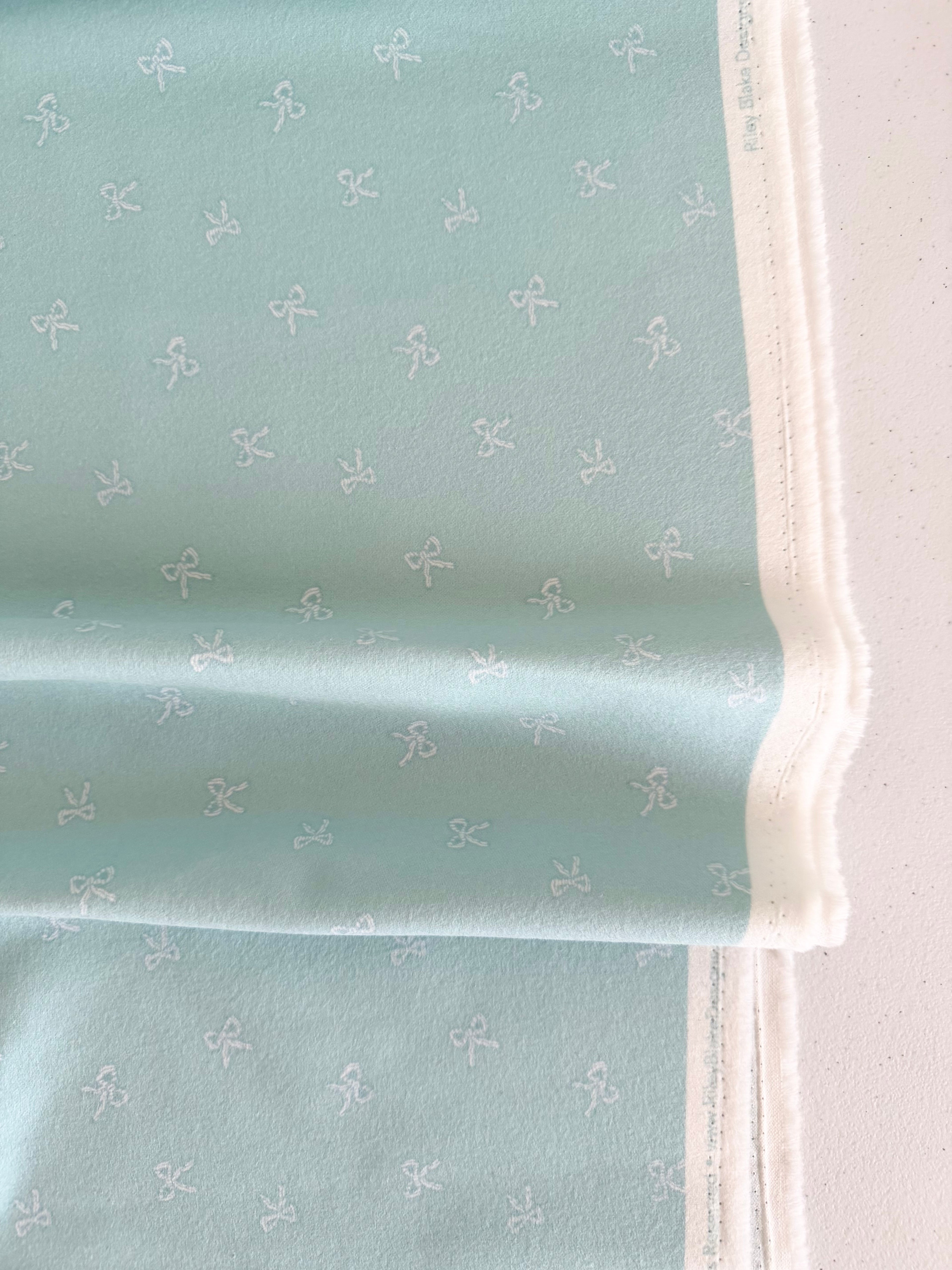 Flannel Sweet Cotton Tales Bows Blue
