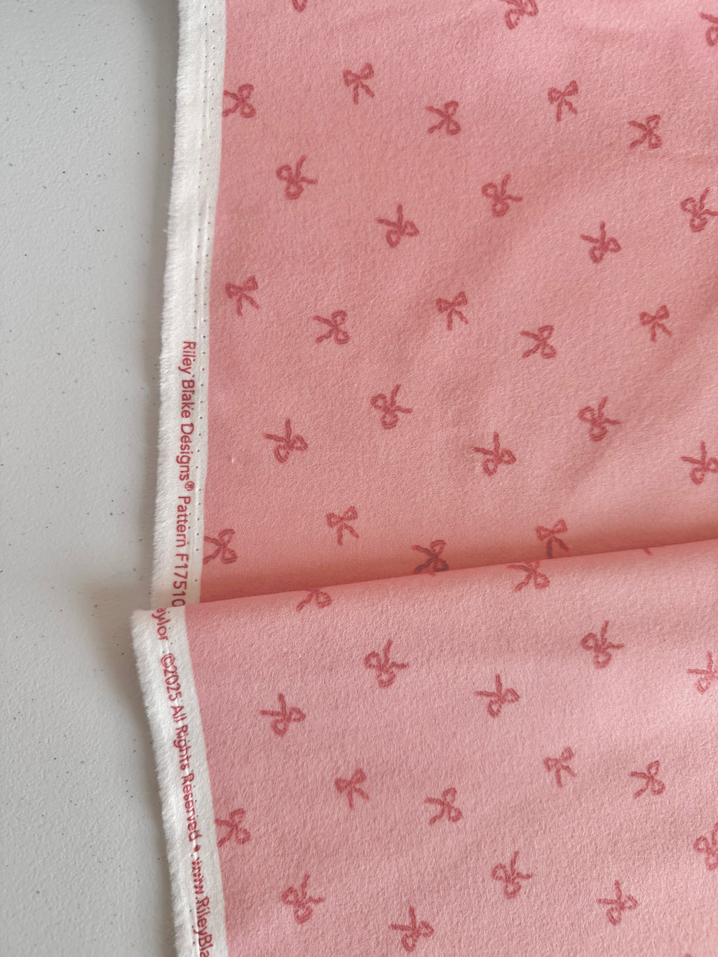 Flannel Sweet Cotton Tales Bows Pink