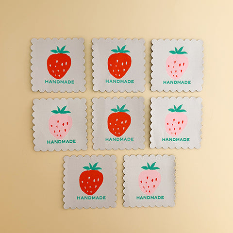 Strawberry Scalloped Labels