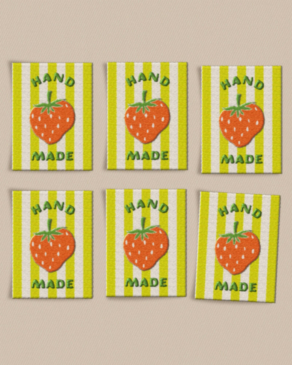 Strawberry Large Garment Labels: Set of 6