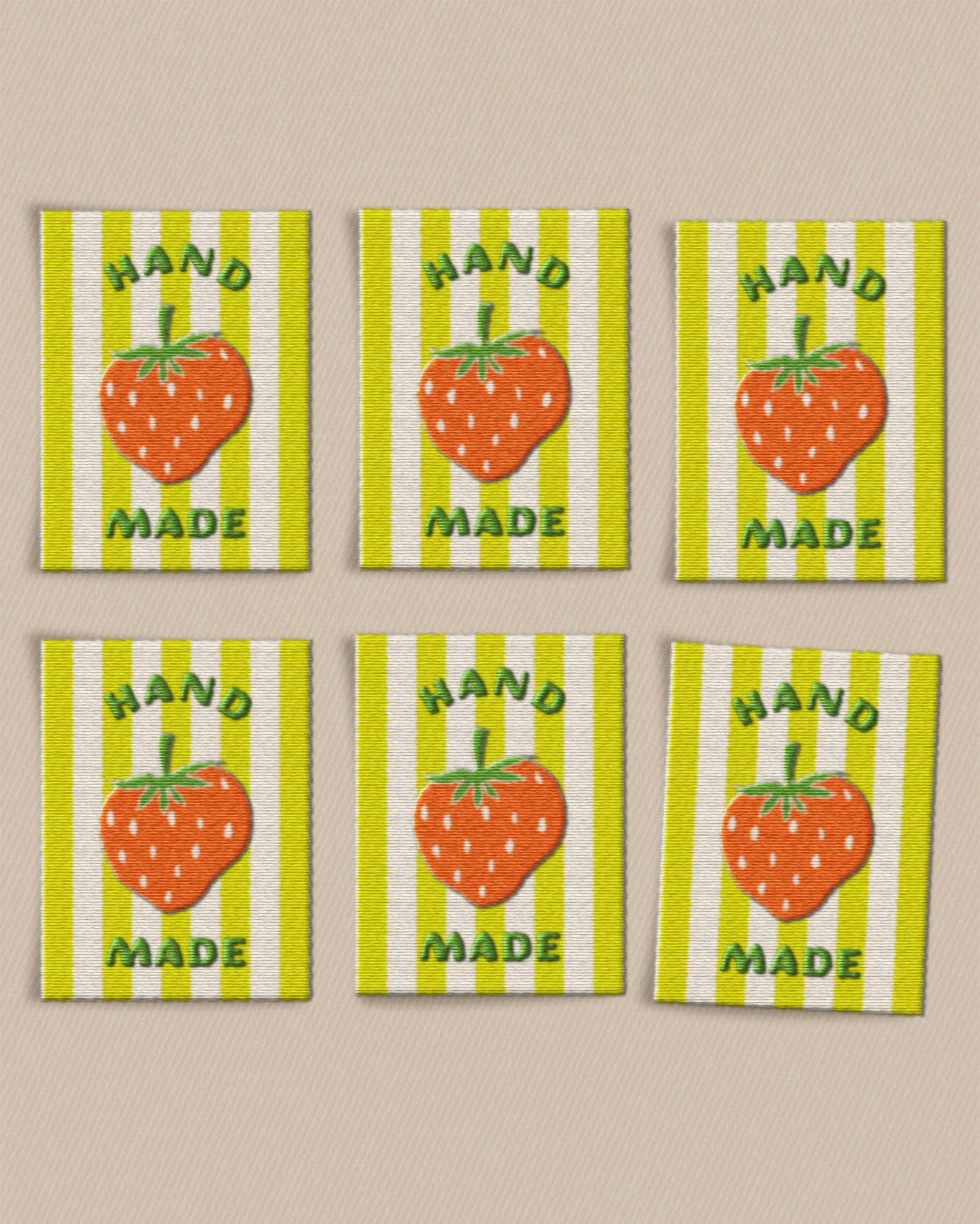 Strawberry Large Garment Labels: Set of 6