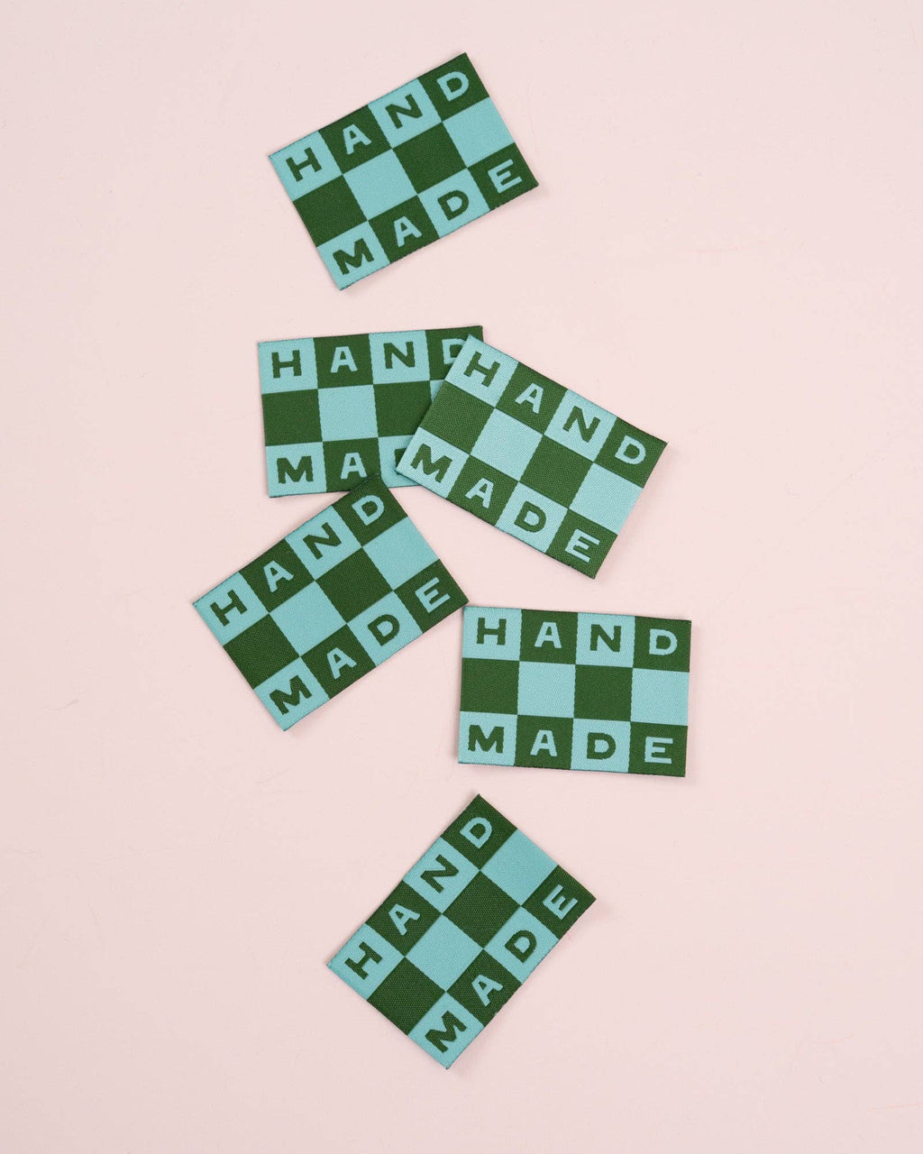 Handmade Checkerboard Large Garment Labels: Set of 6