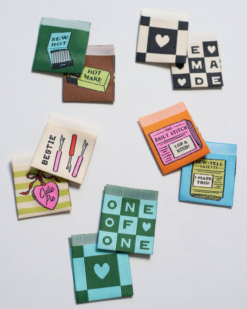 Me Made Square Garment Labels: Multi Set of 6